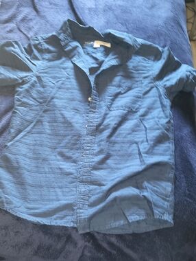Old Navy Men's Navy Blue Casual Button-Down Shirt